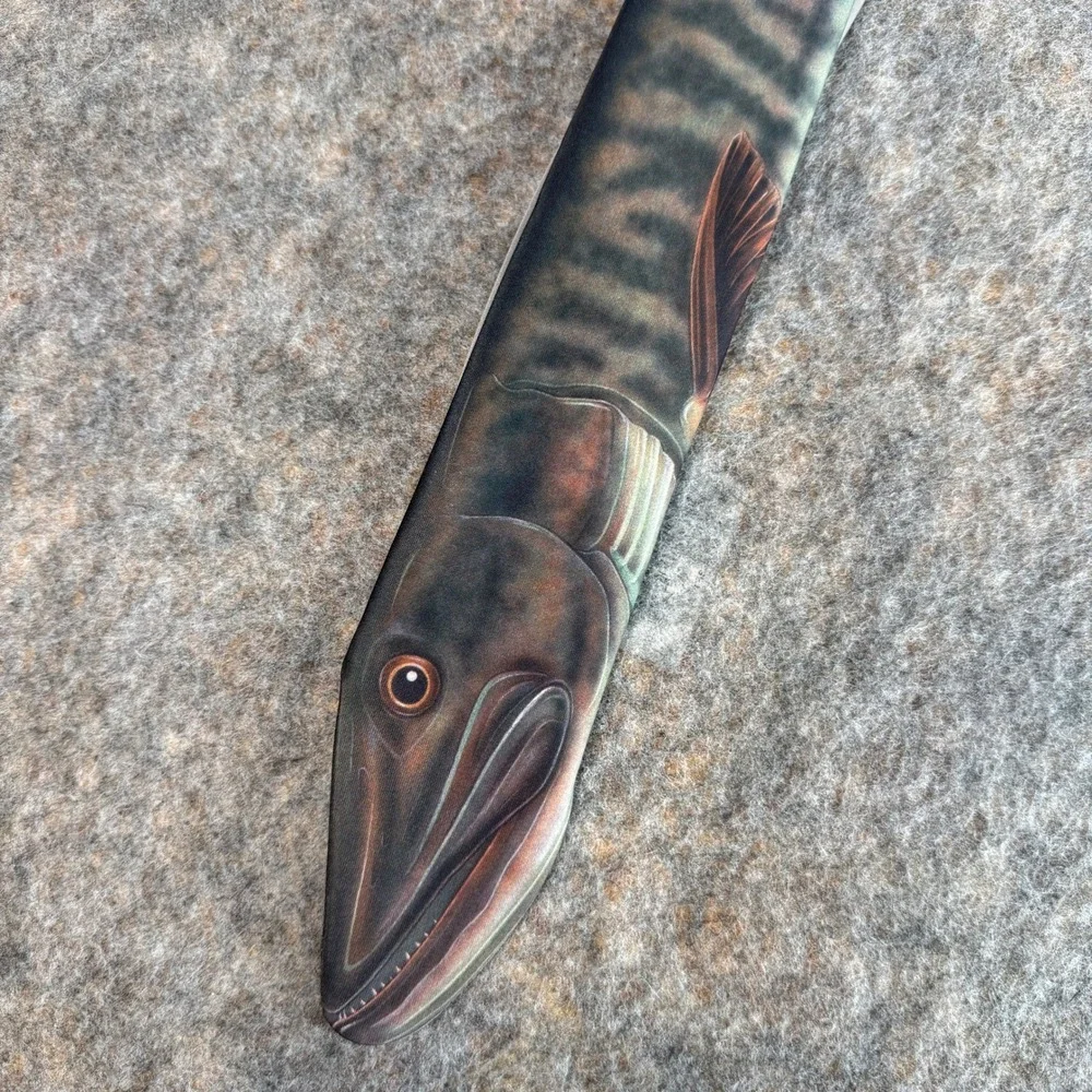 Ralph Marlin Muskie Fish 1986 Necktie Mens Fishing Photorealistic Novelty Tie